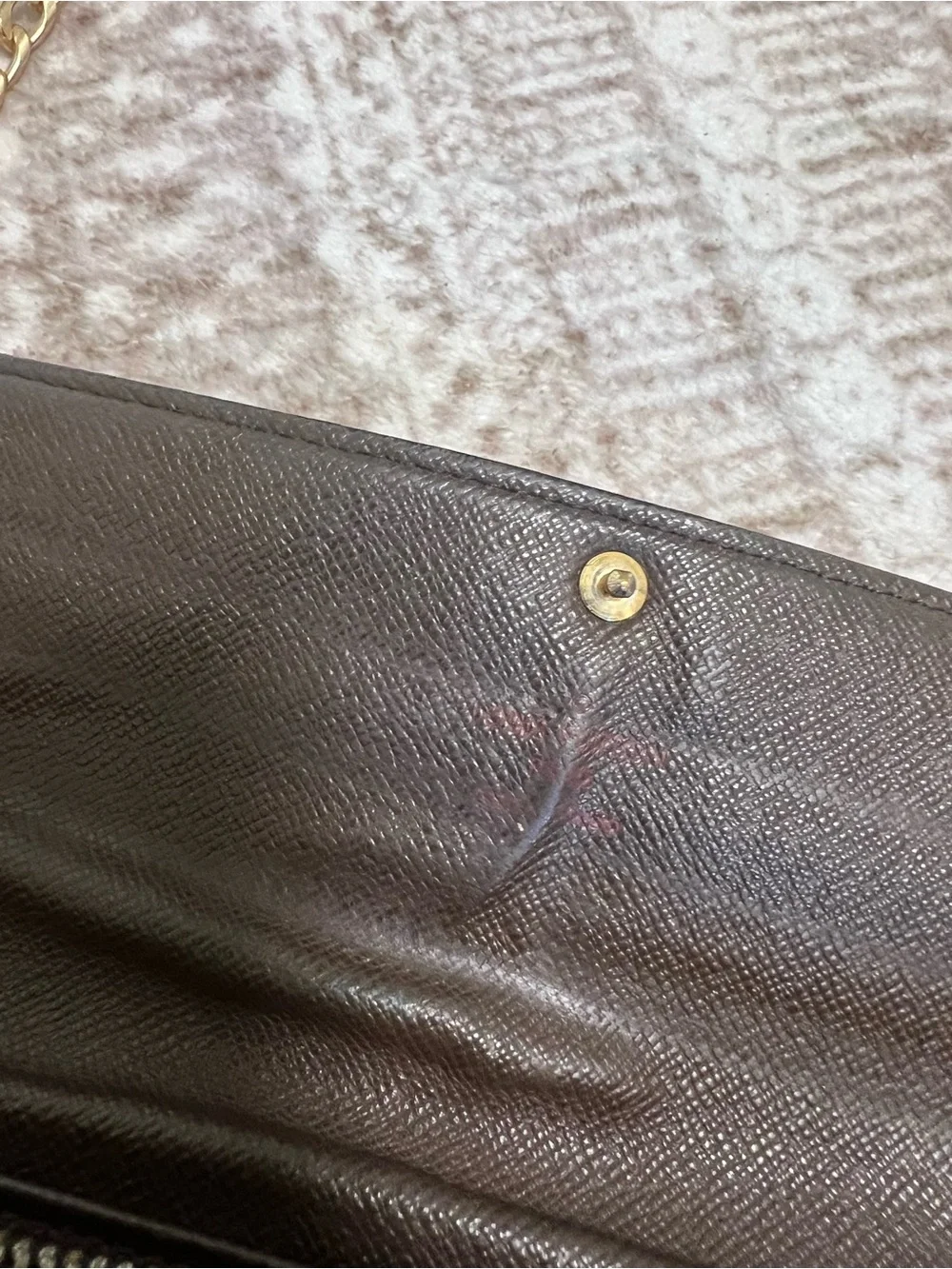 Louis Vuitton Brown Damier Chain Wallet Crossbody